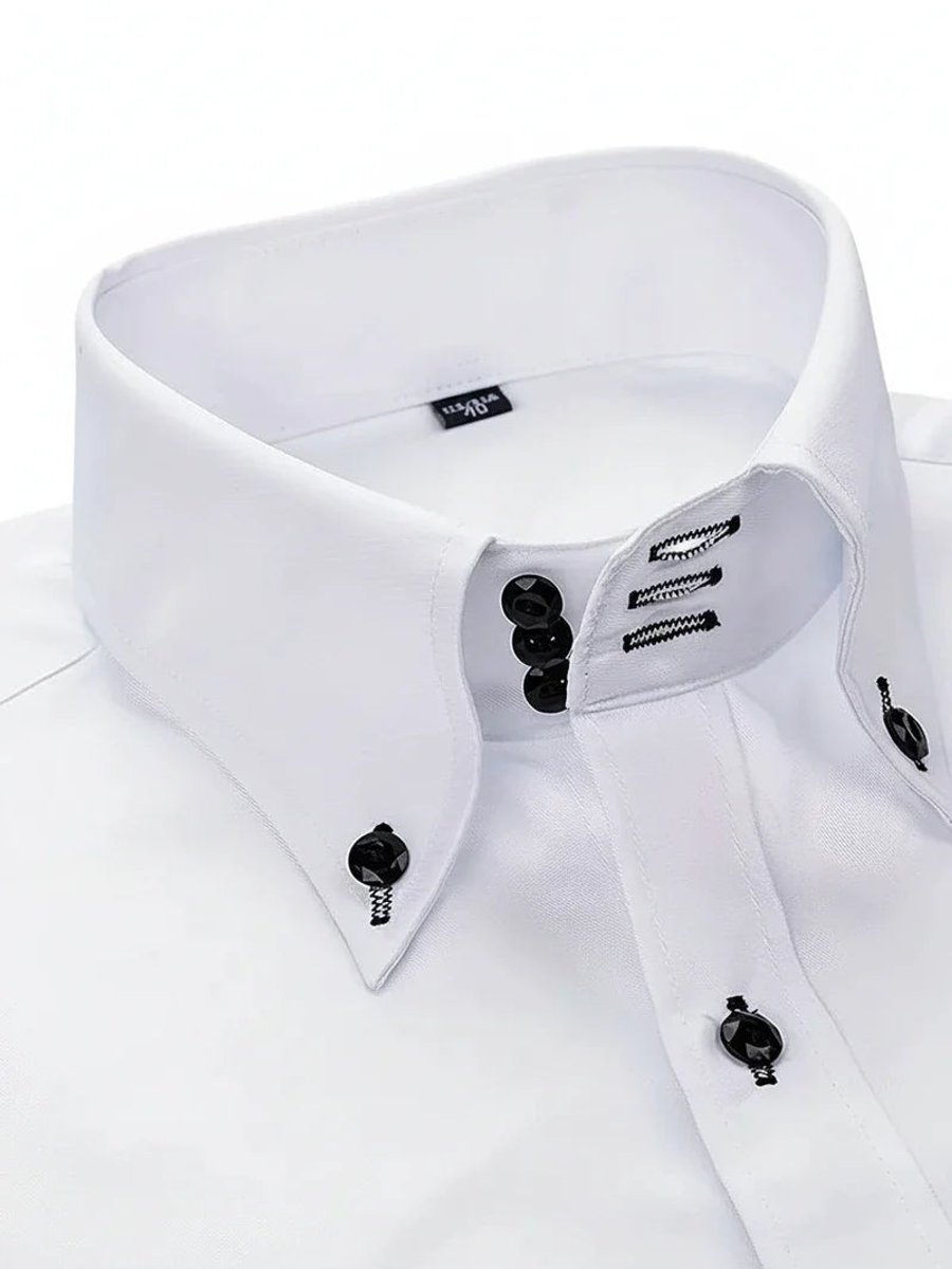 Muhammad | Men's Slim-Fit Formal Shirt Double Collar Contrast Buttons