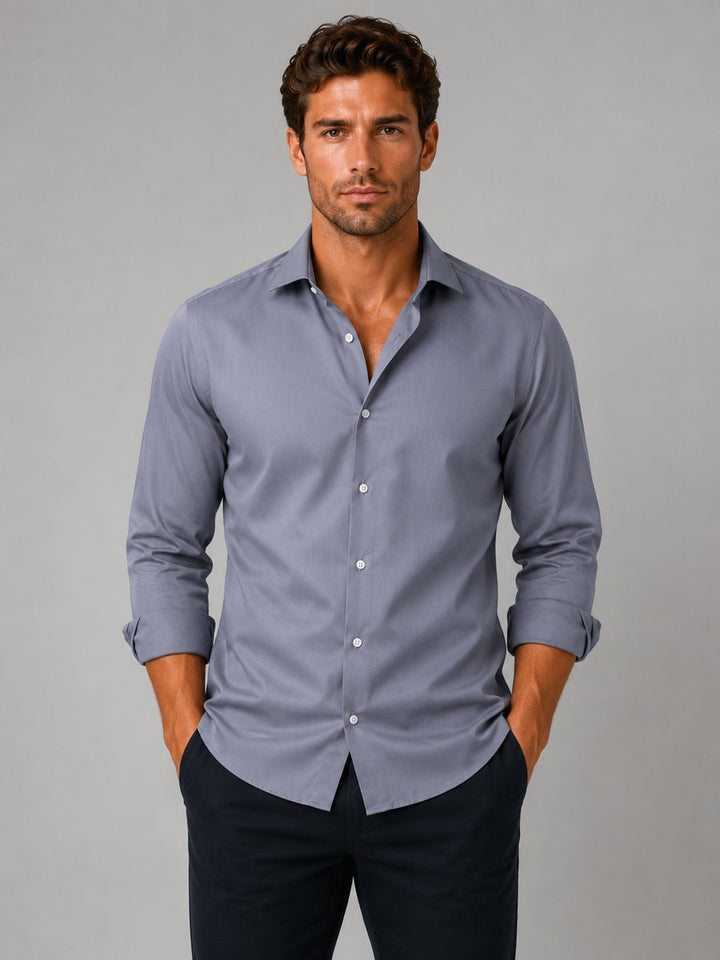 Henry | Men's Slim Fit Long Sleeve Dress Shirt Point Collar