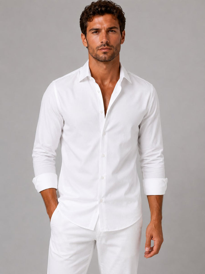 Henry | Men's Slim Fit Long Sleeve Dress Shirt Point Collar