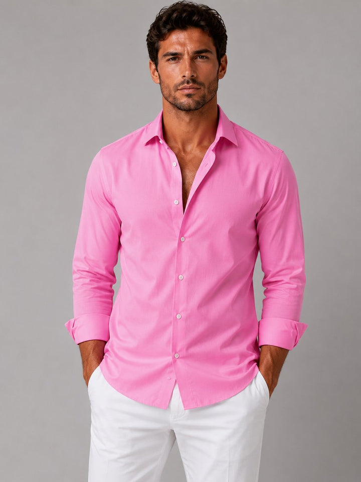 Henry | Men's Slim Fit Long Sleeve Dress Shirt Point Collar