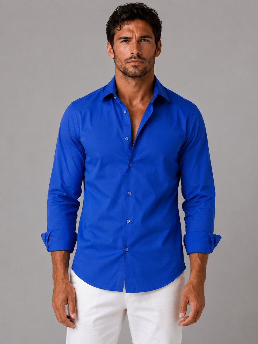 Henry | Men's Slim Fit Long Sleeve Dress Shirt Point Collar