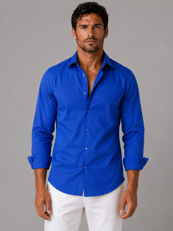 Henry | Men's Slim Fit Long Sleeve Dress Shirt Point Collar