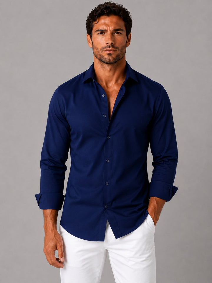Henry | Men's Slim Fit Long Sleeve Dress Shirt Point Collar