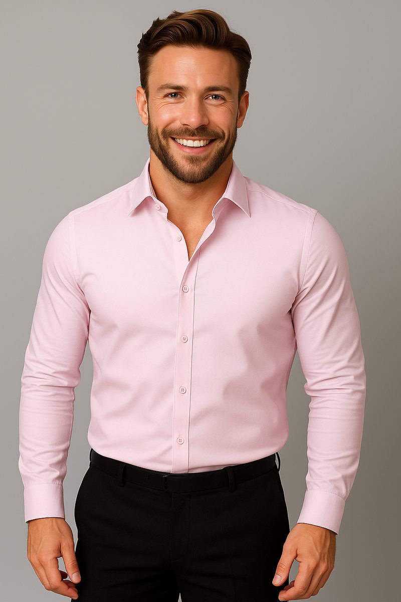 Alfie | Men's Slim Fit Shirt Long Sleeve Point Collar Chest Pocket