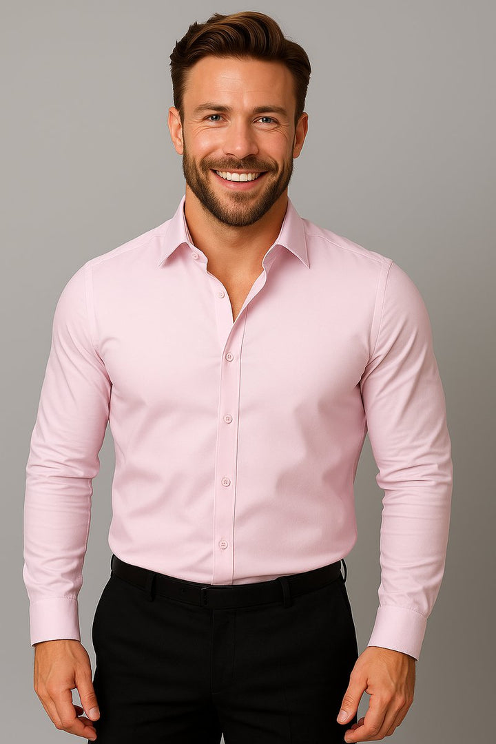 Alfie | Men's Slim Fit Shirt Long Sleeve Point Collar Chest Pocket
