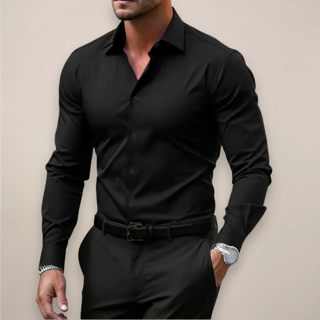 Archie | Men's Slim Fit Smart Casual Shirt Long Sleeve Button-Through