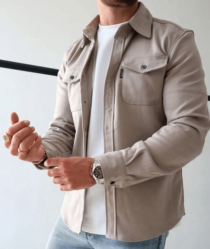 Edward | Men's Slim-Fit Overshirt Jacket Dual Chest Pocket Shacket