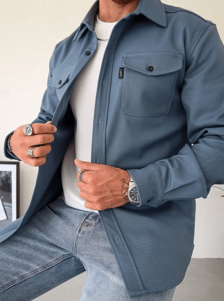 Edward | Men's Slim-Fit Overshirt Jacket Dual Chest Pocket Shacket