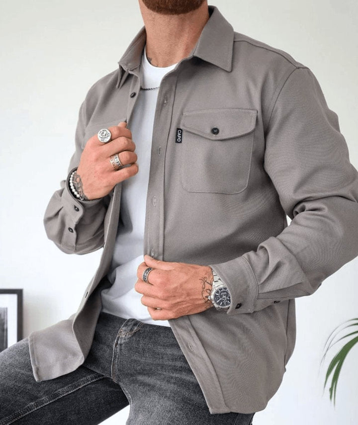 Edward | Men's Slim-Fit Overshirt Jacket Dual Chest Pocket Shacket