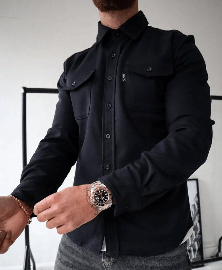 Edward | Men's Slim-Fit Overshirt Jacket Dual Chest Pocket Shacket