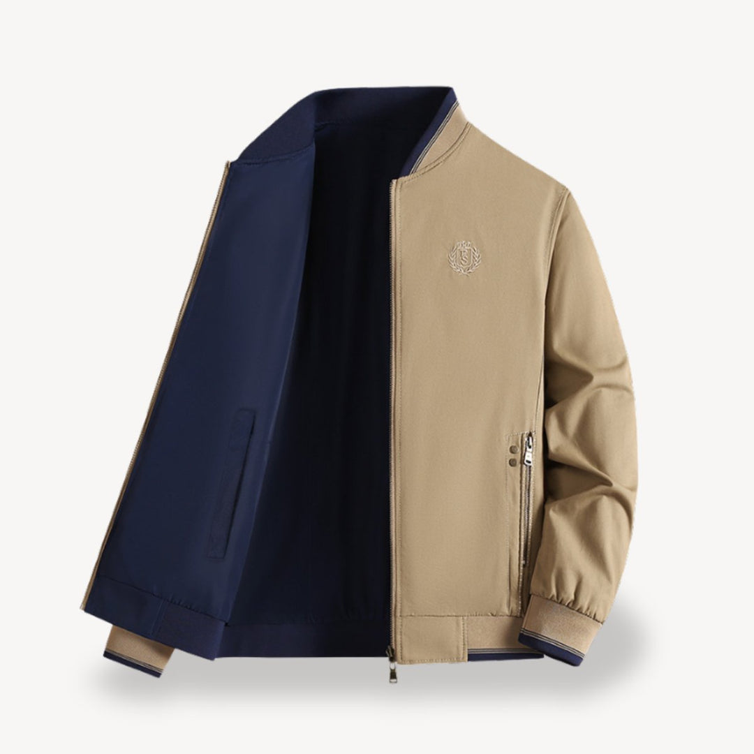 Muhammad | Men's Slim-Fit Reversible Bomber Jacket Lightweight Two-Tone