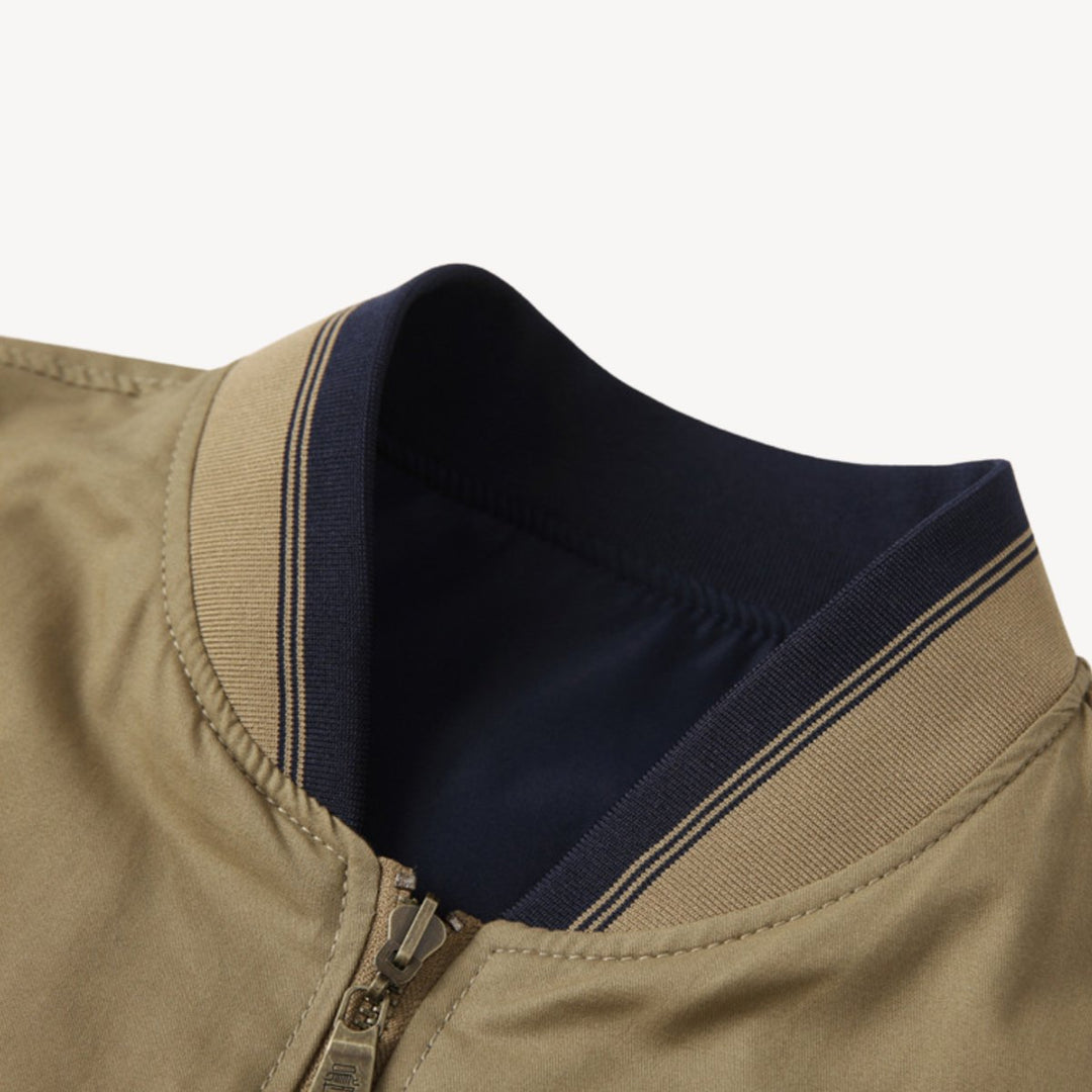 Muhammad | Men's Slim-Fit Reversible Bomber Jacket Lightweight Two-Tone