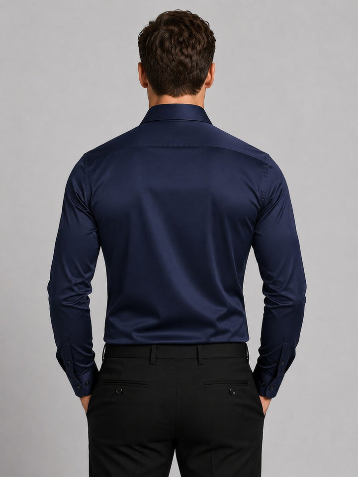 Oscar | Men's Slim Fit Satin-Feel Stretch Shirt Long Sleeve