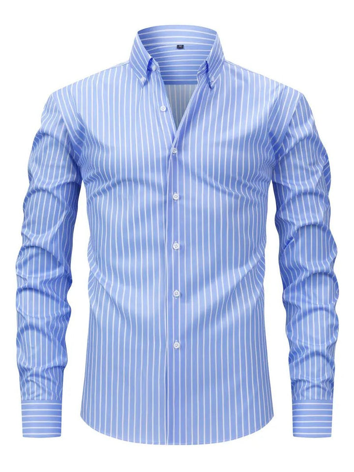 Archie | Men's Slim Fit Striped Shirt Long Sleeve Button-Down Collar