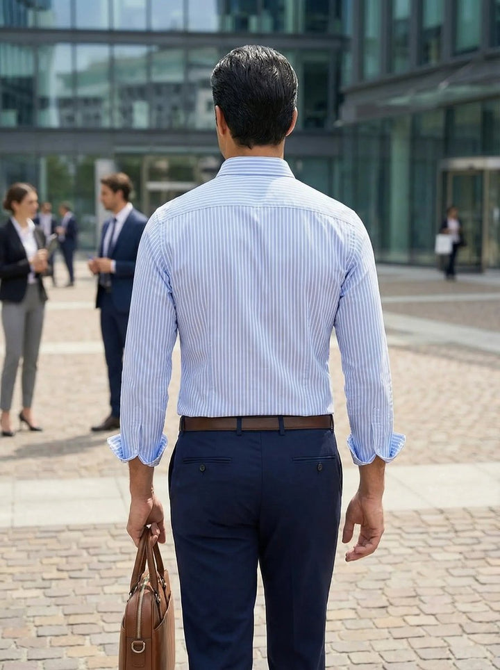 Archie | Men's Slim Fit Striped Shirt Long Sleeve Button-Down Collar