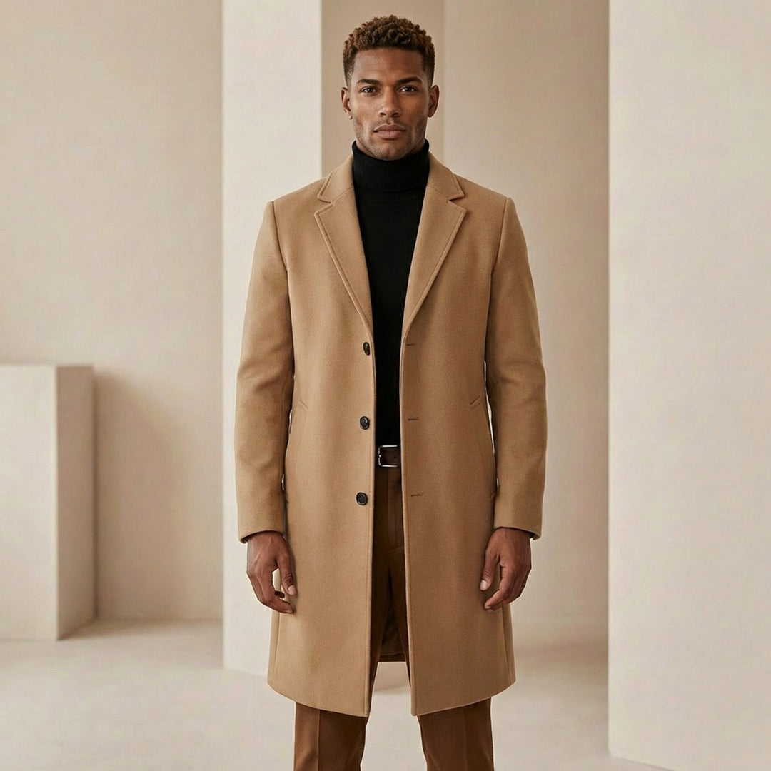 Noah | Men's Slim-Fit Tailored Wool-Blend Overcoat Mens Jacket
