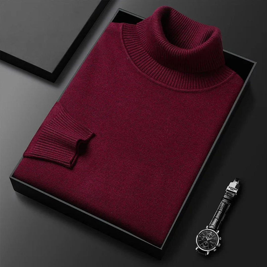 Oliver | Men's Slim Fit Roll Neck Jumper Cotton Blend Ribbed Collar