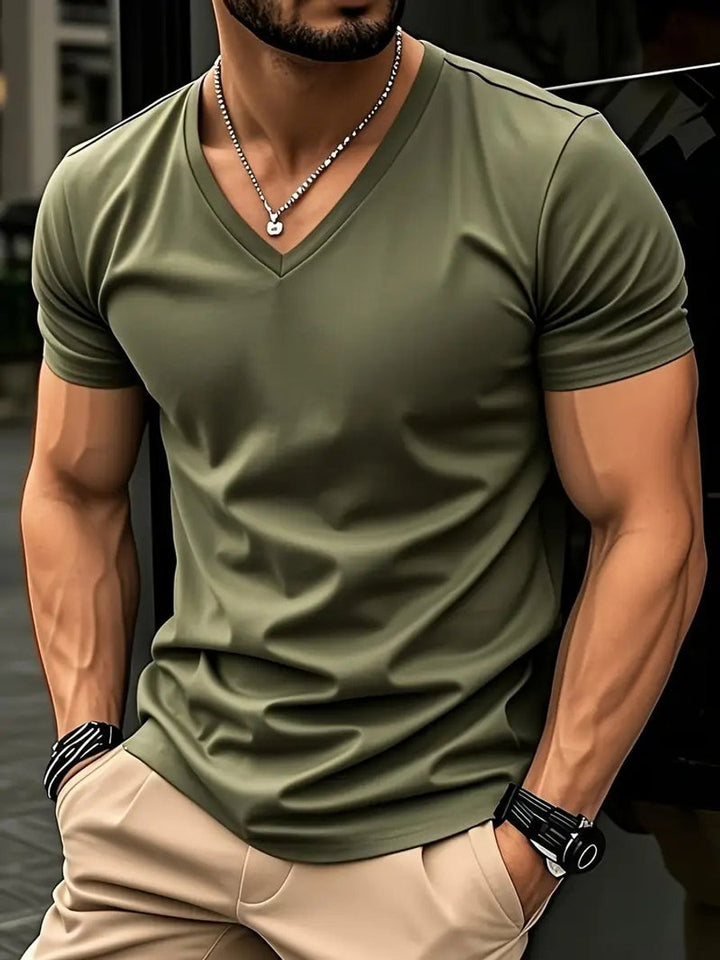 Charlie | Men's Slim-Fit V-Neck T-Shirt Short Sleeve