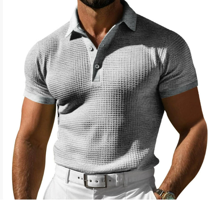 George | Men's Waffle-Knit Polo Shirt Slim Fit Short Sleeve