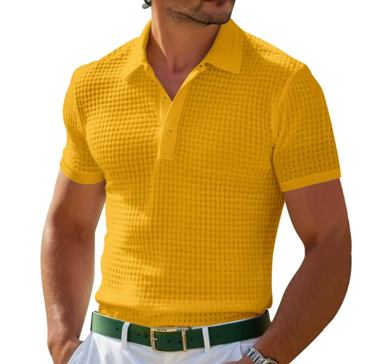 George | Men's Waffle-Knit Polo Shirt Slim Fit Short Sleeve