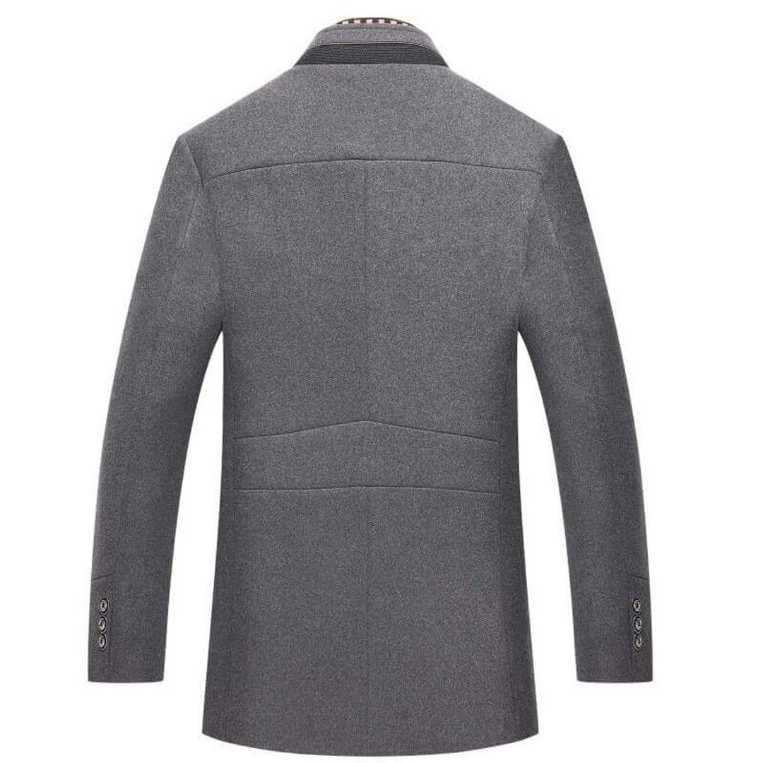Oliver | Men's Slim-Fit Wool-Feel Overcoat Detachable Collar Mens Jacket