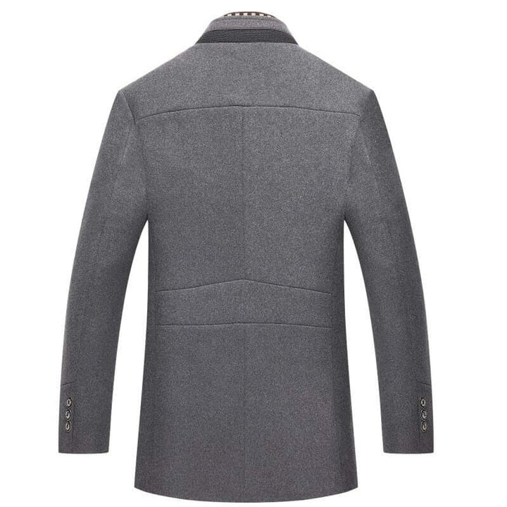 Oliver | Men's Slim-Fit Wool-Feel Overcoat Detachable Collar Mens Jacket