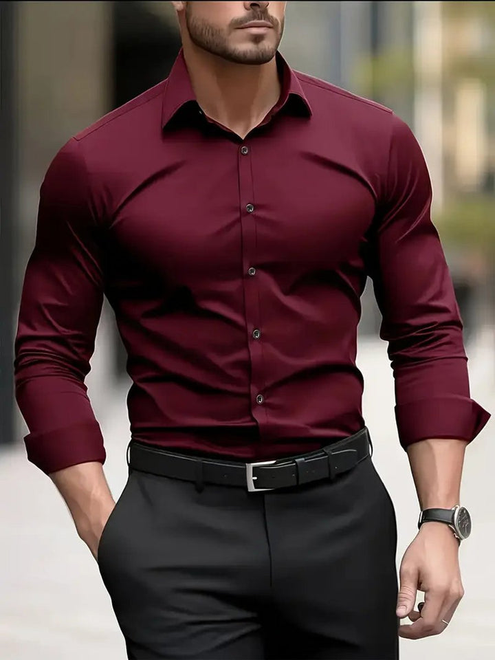 Leo | Men's Slim-Fit Crease-Resistant Long-Sleeve Business Shirt