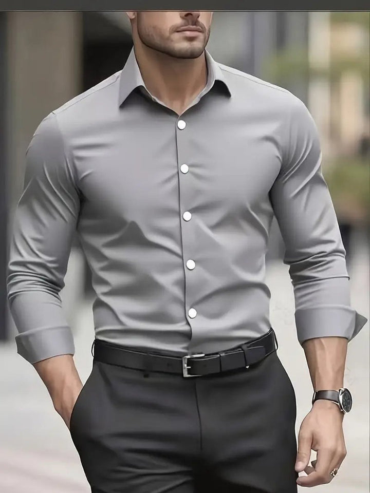 Leo | Men's Slim-Fit Crease-Resistant Long-Sleeve Business Shirt
