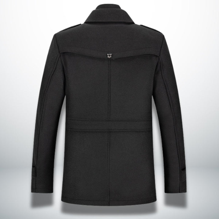 George | Mens Smart-Casual Wool-Blend Button-Front Overcoat Knitted Zip Inner