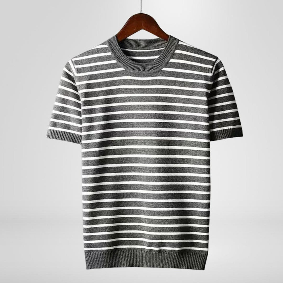 Alfie | Men's Striped Crew Neck Jumper Cotton Blend Knit