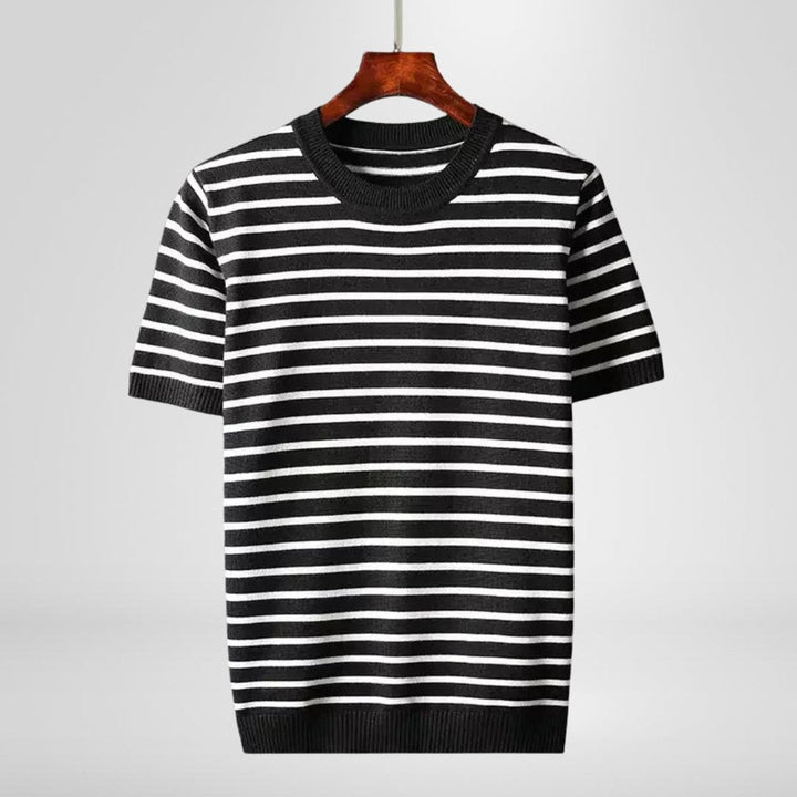 Alfie | Men's Striped Crew Neck Jumper Cotton Blend Knit