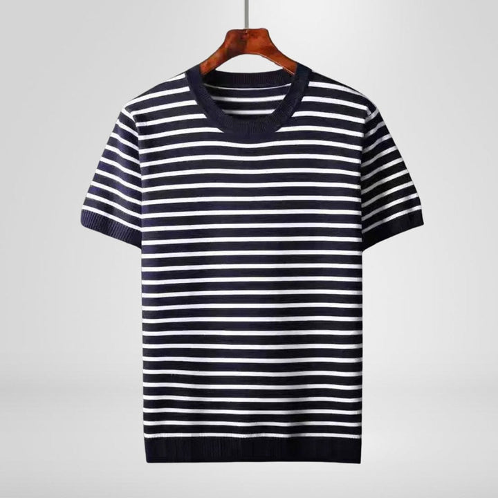 Alfie | Men's Striped Crew Neck Jumper Cotton Blend Knit