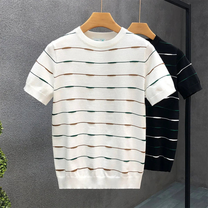 Muhammad | Men's Striped Crew Neck Jumper Soft Cotton Knit