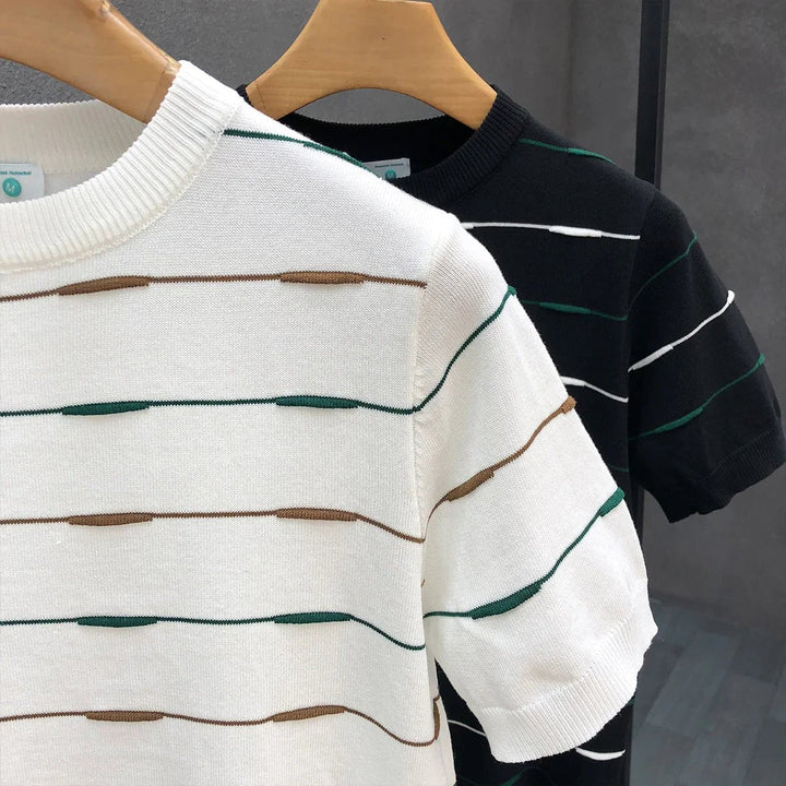 Muhammad | Men's Striped Crew Neck Jumper Soft Cotton Knit