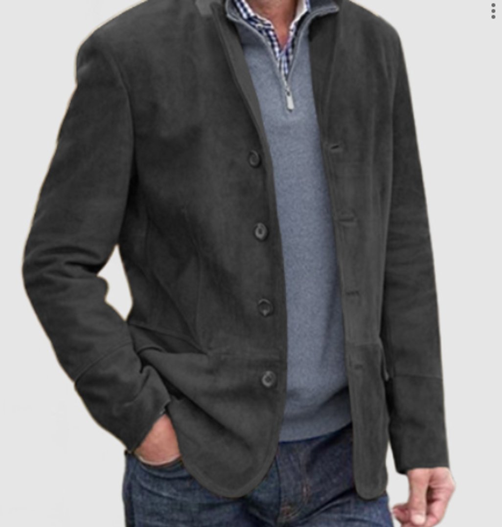 George | Men's Suede-Finish Button-Front Blazer Jacket