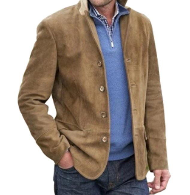 George | Men's Suede-Finish Button-Front Blazer Jacket