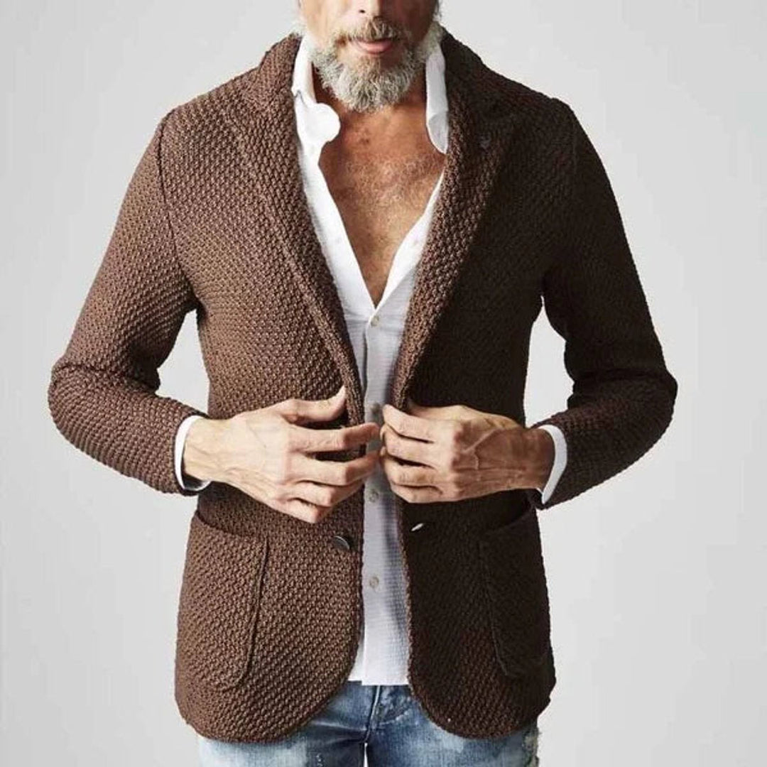 Jack | Men's Tailored Knit Blazer Jacket Smart Casual Slim-Fit Coat
