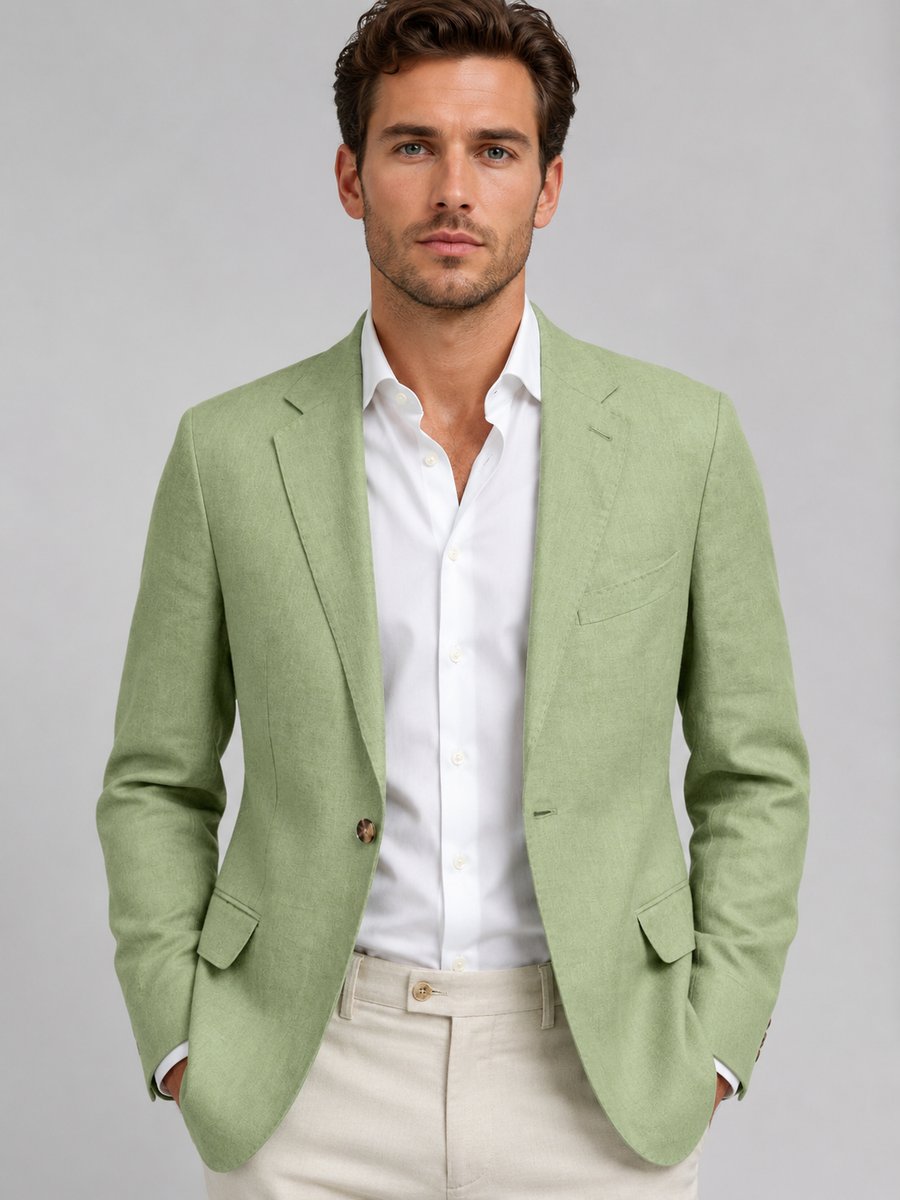 Arthur | Mens Tailored Single-Button Linen-Look Smart Casual Blazer Jacket
