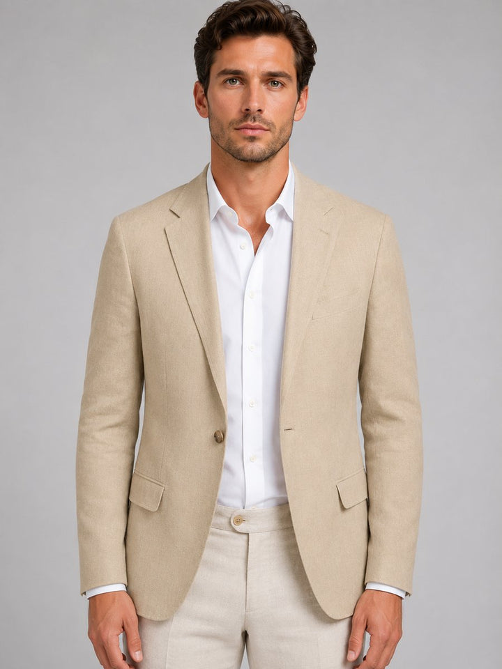 Arthur | Mens Tailored Single-Button Linen-Look Smart Casual Blazer Jacket