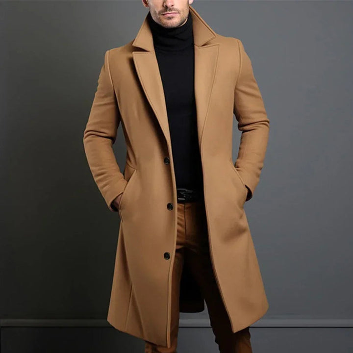 Charlie | Men's Tailored Slim-Fit Longline Overcoat Mens Jacket