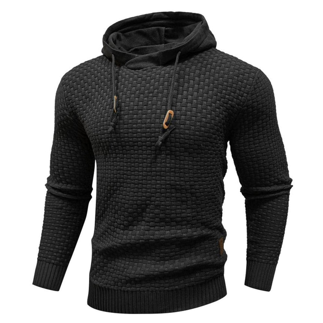 Henry | Men's Textured Knit Pullover Hoodie Jumper Ribbed Waffle Sweatshirt
