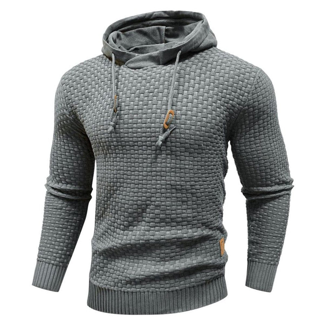 Henry | Men's Textured Knit Pullover Hoodie Jumper Ribbed Waffle Sweatshirt