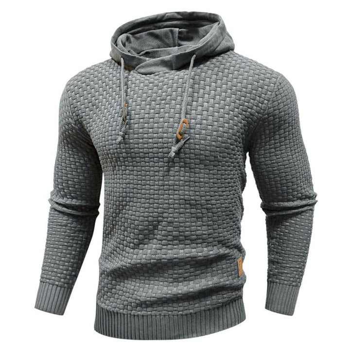 Henry | Men's Textured Knit Pullover Hoodie Jumper Ribbed Waffle Sweatshirt