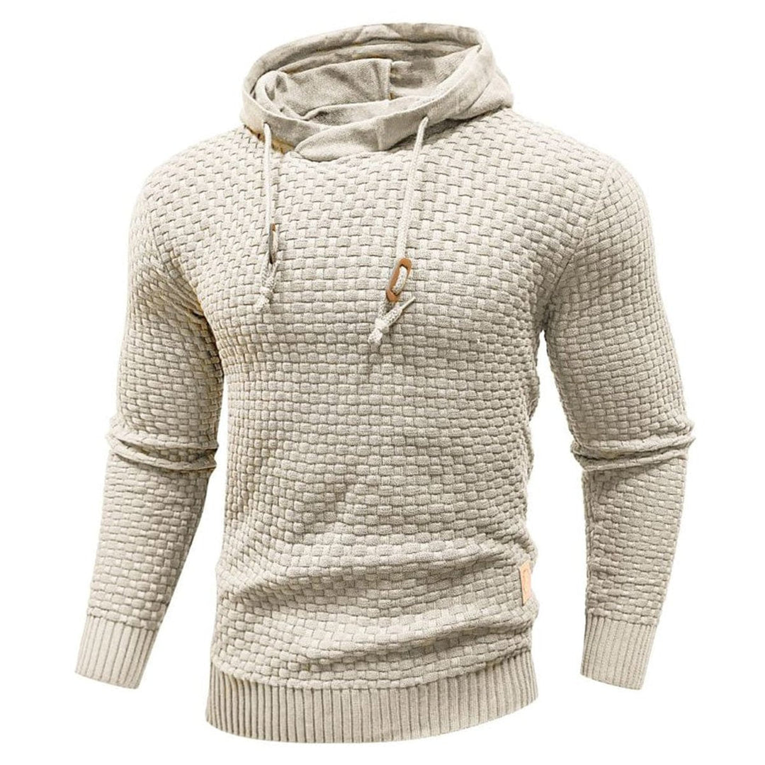 Henry | Men's Textured Knit Pullover Hoodie Jumper Ribbed Waffle Sweatshirt