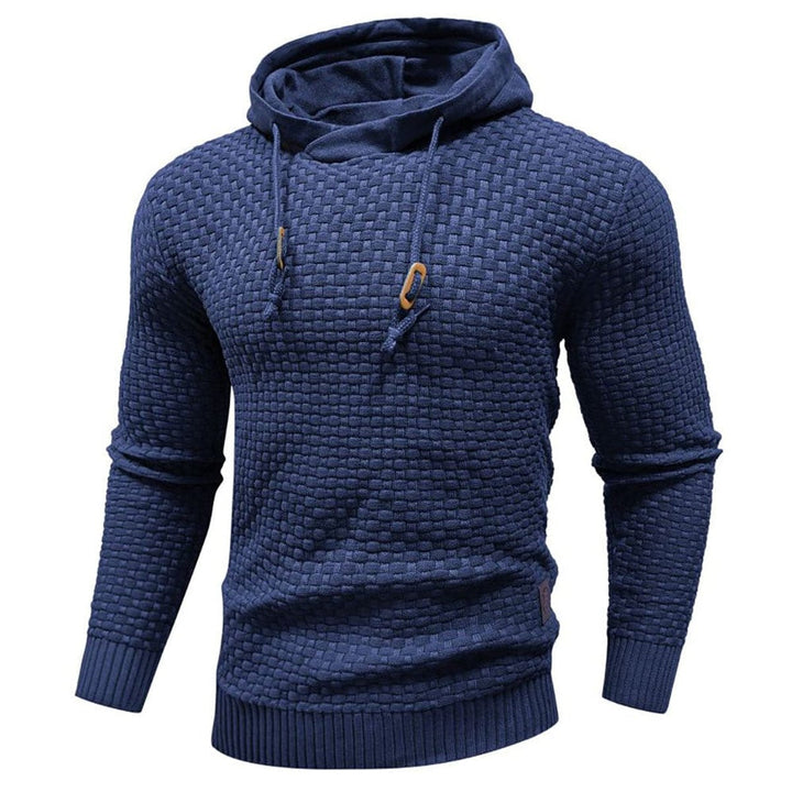 Henry | Men's Textured Knit Pullover Hoodie Jumper Ribbed Waffle Sweatshirt