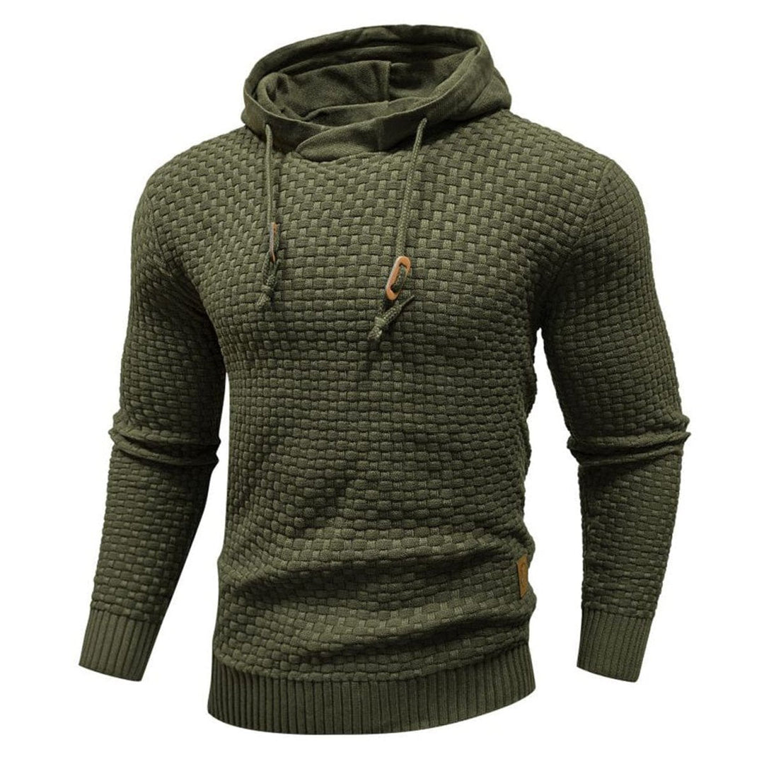 Henry | Men's Textured Knit Pullover Hoodie Jumper Ribbed Waffle Sweatshirt