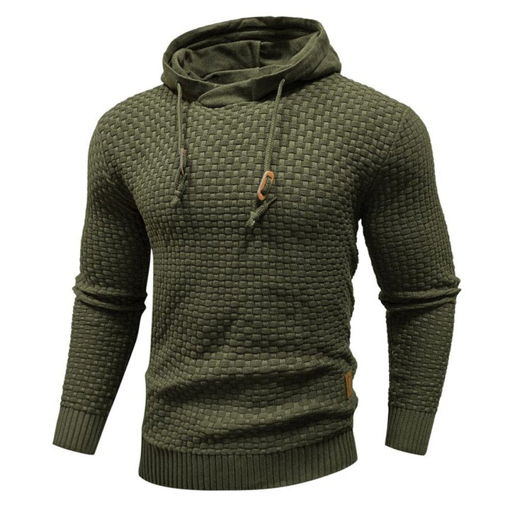 Henry | Men's Textured Knit Pullover Hoodie Jumper Ribbed Waffle Sweatshirt