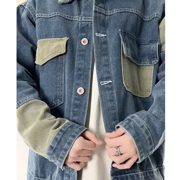 Edward | Mens Two-Tone Utility Denim Jacket Workwear Carhartt Style