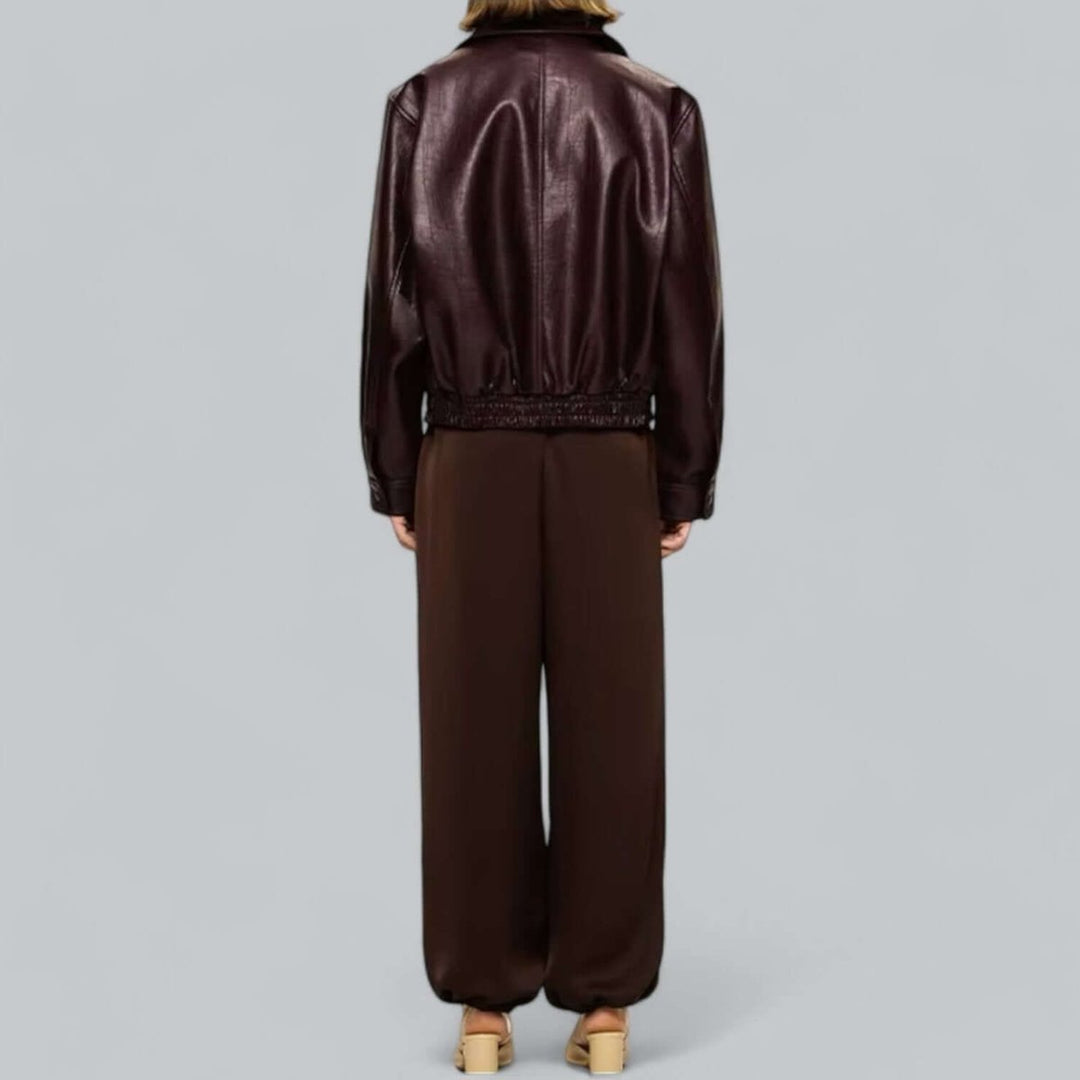 Theo | Men's Vintage Faux Leather Bomber Jacket Zip-Up