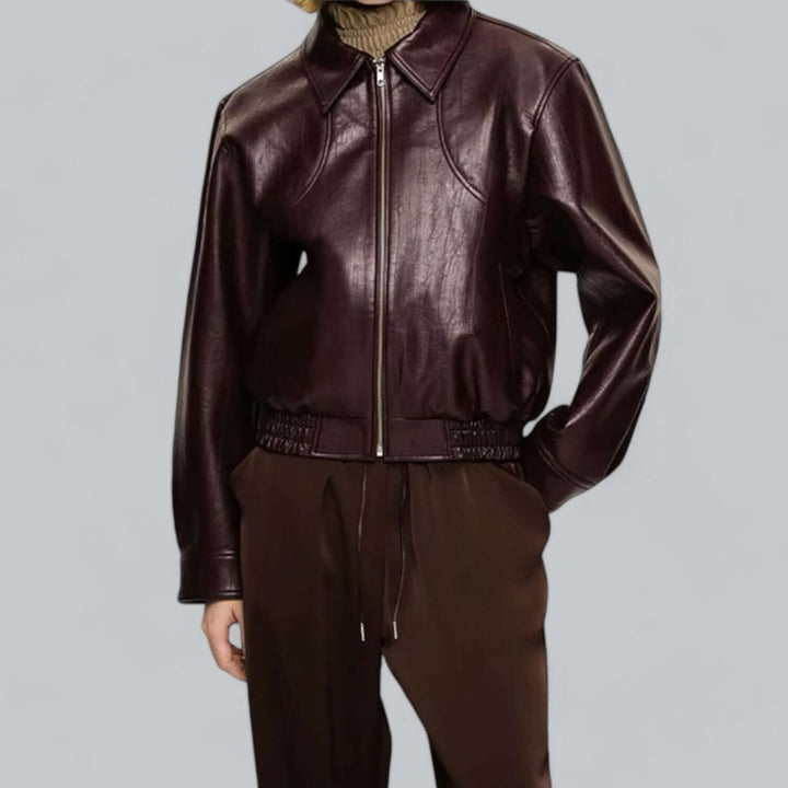 Theo | Men's Vintage Faux Leather Bomber Jacket Zip-Up